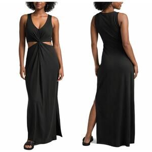 Beyond Yoga - Women’s ‘Around The World’ Maxi, Cut-Out Dress - Black, X-Small